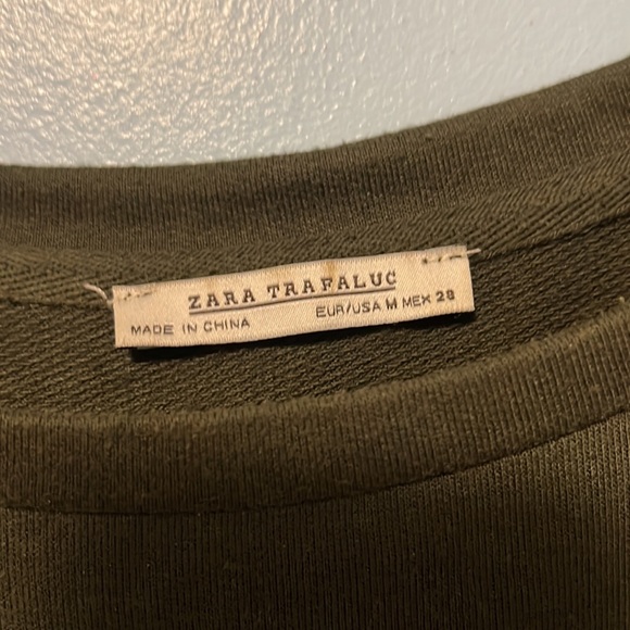 zara t-shirt dress with pockets size m-  colour dark green - Picture 2 of 2